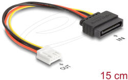 Delock SATA tápkábel 15 tűs apa - 1 db. Floppy 4 tűs anya 15 cm (66608) - flylite