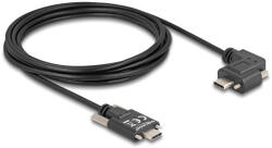 Delock USB 2.0 kábel USB Type-C apa csatlakozó csavarokkal - USB Type-C apa csatlakozó csavarokkal ívelt bal / jobb PD 3.0 60 W 3 m (80958) - flylite