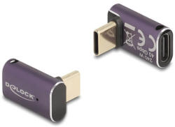 Delock USB Adapter 40 Gbps USB Type-C PD 3.1 240 W csatlakozódugóval - csatlakozóhüvellyel, ívelt 8K 60 Hz fém (60289) - flylite