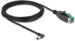 Delock PoweredUSB kábel apa 12 V - DC 5, 5 x 2, 5 mm apa ívelt 3 m (80611) - flylite