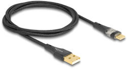 Delock USB 2.0 kábel A-típusú apa - USB Type-C apa gyors töltővel 60 W áttetsző 1 m (80760) - flylite