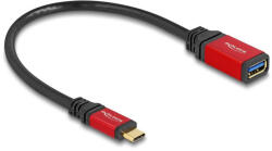 Delock USB 10 Gbps adapter USB Type-C apa - USB A-típusú hüvely 15 cm piros fém (60172) (60172) - flylite