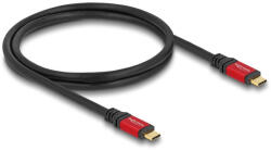 Delock USB 2.0 kábel USB Type-C apa - apa PD 3.1 240 W E-Marker 1 m piros fém (80050) (80050) - flylite
