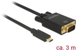 Delock Kábel USB Type-C csatlakozódugóval > VGA csatlakozódugóval (DP váltakozó mód) Full HD 1080p, (85263) - flylite
