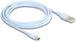 Delock USB 2.0 kábel USB A-típusú dugó - USB Type-C dugó 2, 5 m kék Szilikon (81223) - flylite