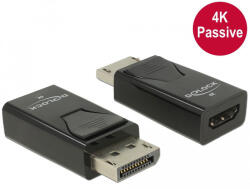Delock Adapter Displayport 1.2-dugós csatlakozó > HDMI-csatlakozóhüvely 4K passzív fekete (66234) - flylite