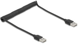 Delock tekercselt kábel EASY-USB 2.0 Type-A apa EASY-USB Type-A apa 0, 5 m - 0, 8 m fekete (90124) - flylite