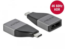 Delock USB Type-C - DisplayPort (DP Alt Mode) kompakt kialakítású adapter 4K, 60Hz (64120) (64120) - flylite