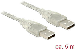 Delock USB 2.0-s kábel A-típusú csatlakozódugóval > USB 2.0-s, A-típusú csatlakozódugóval, 5 m, átte (83891) - flylite