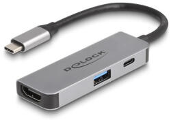 Delock USB Type-C adapter 4K 60 Hz s HDMI-hez A- és USB Type-C PD 95 W porttal (61063) (61063) - flylite