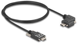 Delock USB 2.0 kábel USB Type-C apa csatlakozó csavarokkal - USB Type-C apa csatlakozó csavarokkal ívelt bal / jobb PD 3.0 60 W 1 m (80956) (80956) - flylite