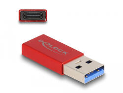 Delock USB 10 Gbps adapter A-típusú USB apa - USB Type-C aktív anya piros (60044) - flylite