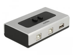 Delock Kétirányú USB 2.0 switch 2 db. B-típusú anya - 1 db. A-típus anya kézi átkapcsolással (87761) (87761) - flylite