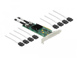 Delock 8 portos SATA PCI Express x8 Kártya kapcsolódó kábellel (90061) - flylite