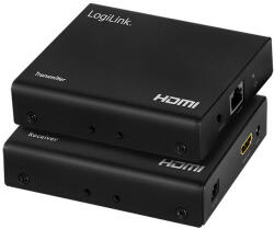 LogiLink HDMI bővítő/elosztó készlet LAN-on keresztül, 70 m, 1x2 port, 4K/60 Hz, HDR, IR, POC (HD0030) - flylite