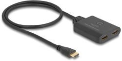 Delock HDMI kapcsoló 2 x HDMI bemenet - 1 x HDMI kimenet 8K 60 Hz, integrált kábellel 50 cm (18645) - flylite