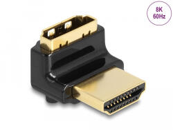 Delock HDMI apa - anya adapter 90 fok felfelé néző csatlakozódugóval 8K60 Hz fém (60017) (60017) - flylite