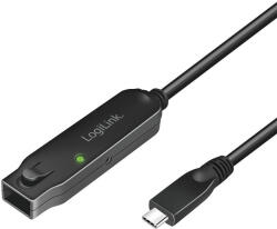 LogiLink USB 3.2 Gen2 kábel, USB-C/M-USB-C/F, erősítő, fekete, 5 m (UA0418) (UA0418) - flylite