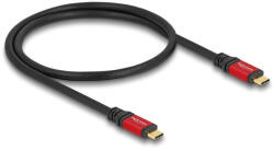 Delock USB 20 Gbps kábel USB Type-C apa - apa PD 3.0 100 W E-Marker 0, 5 m piros fém (80651) - flylite