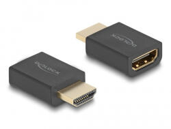 Delock Nagy sebességű HDMI Ethernet adapterrel apa - anya 8K 60 Hz fekete (66460) - flylite