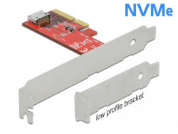 Delock PCI Express x4-kártya > 1 x belső OCuLink SFF-8612 - alacsony profilú formatényező (90482) (90482) - flylite