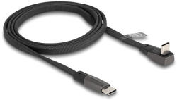 Delock USB 2.0 Laposkábel USB Type-C apa - USB Type-C apa USB Type-C apa hajlított PD 3.0 60 W 1 m fekete (80751) - flylite