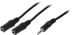 LogiLink Audiokábel, 3, 5 mm-es 3-Pin/M - 2x3, 5 mm-es 3-Pin/F, 0, 2 m (CA1046)