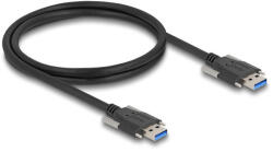 Delock USB 5 Gbps kábel A-típusú apa - A-típusú apa 22 mm-es csavar távolsággal 1 m, fekete (80998) - flylite