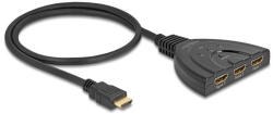 Delock HDMI switch 3 x HDMI bemenet - 1 x HDMI kimenet 8K 60 Hz, integrált kábellel 60 cm (18649) - flylite