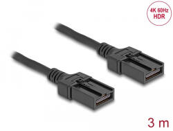 Delock HDMI önműködő kábel HDMI-E apa - HDMI-E apa kapcsolattal 3 m, 4K 60 Hz-s (87904) - flylite