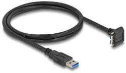 Delock USB 5 Gbps kábel A-típusú USB apa egyenes Mikro-B-típusú USB apa 90 -ban lefelé fordított 18 mm-es csavar távolsággal 1 m, fekete (81030) - flylite