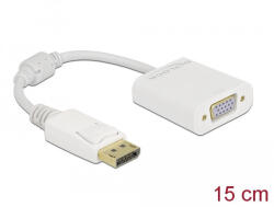 Delock Adapter DisplayPort 1.2-dugós csatlakozó-VGA-csatlakozóhüvely passzív fehér (61007) (61007) - flylite