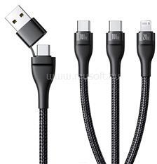 Baseus FLASH SERIES III adatkábel 3in1 Type-C/USB - 2 Type-C/lightning, 150cm, FEKETE (P10377501111-00) (P10377501111-00)