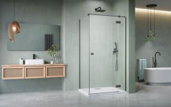 Radaway Essenza Brushed GunMetal ? KDJ szögletes ? szálcsiszolt fegyvermetál zuhanykabin 110x90 átlátszó jobbos