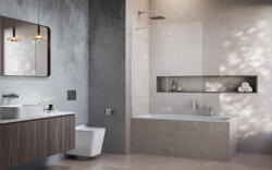 Radaway Essenza Brushed Nickel ? PND II ? szálcsiszolt króm kádparaván? 130 átlátszó balos