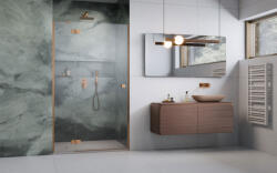Radaway Essenza Brushed Copper ? DWJ ? szálcsiszolt réz zuhanyajtó 130 átlátszó jobbos