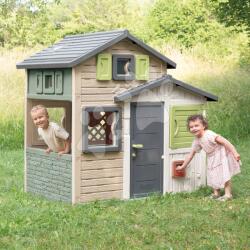 Smoby Căsuța Prietenilor cu uși mare și vizor Friends Evo Playhouse Life Smoby extensibilă cu uși din spate pe jumătate și 6 ferestre cu filtru UV de la 3 ani (SM810208) Casuta pentru copii