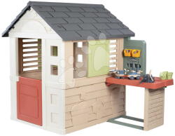 Smoby Căsuță cu atelier și 39 de accesorii Nature Playhouse Workshop Life Smoby extensibilă 2 ferestre cu jaluzele și obloane cu filtru UV de la 24 de luni (SM810742) Casuta pentru copii