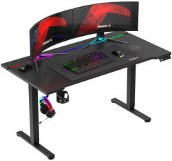 Mark Adler Gamer állítható magasságú elektromos íróasztal asztallapba indukciós vezeték nélküli gyors töltő, 10W RGB fekete (HZ-HERO-8-7-RGB)