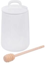 Artemis Porcelán méztartó kanállal, Artemis, 9x9x14cm, 470ml, fehér (VD-142288)