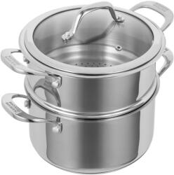 Kuhn Rikon Switzerland Kuhn Rikon gőzölő, Allround, 2, 3 literes űrtartalom, Ø 18 cm, prémium minőségű, ergonomikus fogantyú, rozsdamentes acél, üveg fedél, tál betétes, kompatibilis minden hőforrással, rozsdamentes acél (3