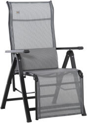 Outsunny összecsukható és 9 szinten állítható kerti napozóágy derékpárnával, Szürke