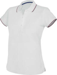 Kariban Női galléros póló Kariban KA251 Ladies' Short-Sleeved polo Shirt -XL, White/Sky Blue/Light Grey