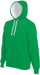 Kariban Férfi kapucnis pulóver Kariban KA446 Men'S Contrast Hooded Sweatshirt -XS, Light Kelly Green/White