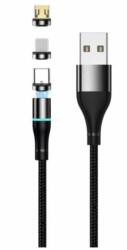 Setty Cablu Incarcare USB-A - Lightning / microUSB / USB-C Setty Magnetic 3in1, 10W, 1m, Negru - evomag