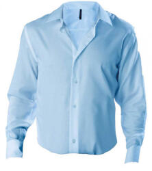 Kariban Férfi ing Kariban KA522 Men'S Fitted Long-Sleeved non-Iron Shirt -3XL, Bright Sky