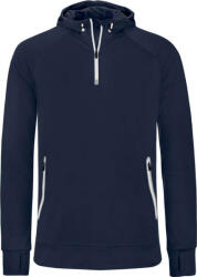 Proact Férfi kapucnis pulóver Proact PA360 Zip neck Hooded Sports Sweatshirt -L, Navy