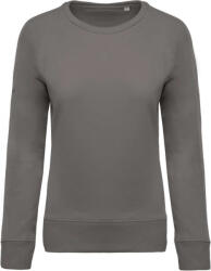 Kariban Női pulóver Kariban KA481 Ladies’ Organic Cotton Crew neck Raglan Sleeve Sweatshirt -M, Storm Grey