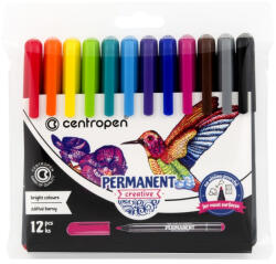 Centropen Set 12 x Markere permanente creative slim Centropen (CE289612)