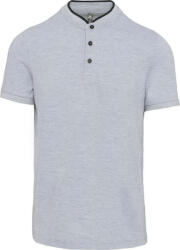 Kariban Férfi galléros póló Kariban KA223 Men'S Short Sleeve polo Shirt With Mandarin Collar -2XL, Oxford Grey/Black
